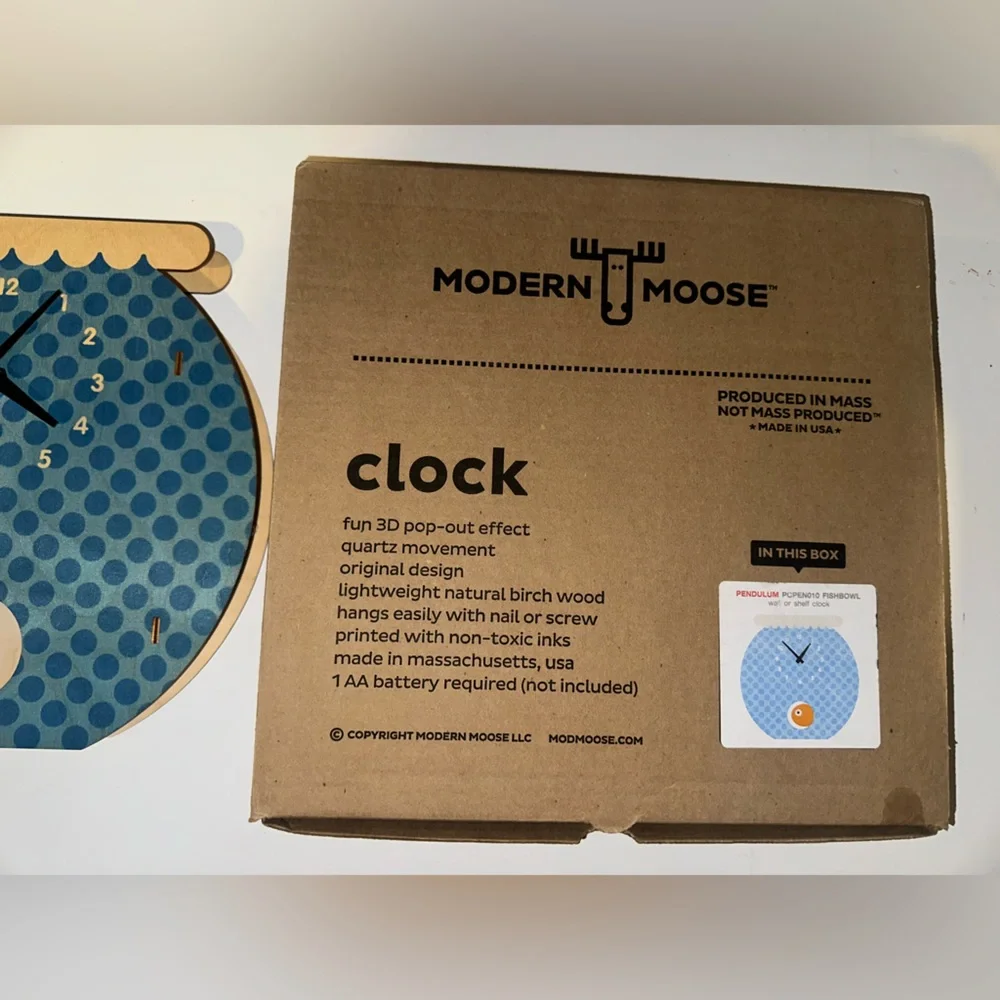 Blue Polka Dot Fishbowl Wall Clock